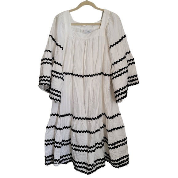 Lisa Marie Fernandez Collab W/Target Dress Size Medium White Ric Rac Flare - Picture 2 of 14